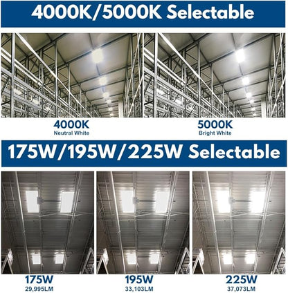 Konlite ALTA LED High Bay Light - 4FT - 225W/195W/175W - 37,600 Lumens - 5000K/4000K Selectable - 120-277V - 600W Metal Halide Equal