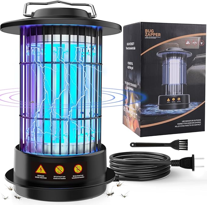 Bug Zapper - Bug Zapper Outdoor & Indoor Fly Zapper 4200V 4.92Ft Cord Mosquito Zapper Outdoor Mosquito Killer Fly Traps Insect Killer for Backyard Patio Home Camping, Plug-in
