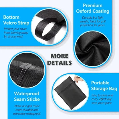 Kettle Grill Cover 22 Inch - Superior Charcoal Grill Cover for Weber Kettle Grill - 600D Outdoor BBQ Covers for Weber 22 Inch Original Kettle Grill, Master Touch Charcoal Grill and More