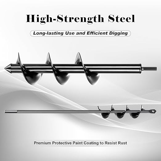 Auger Drill Bit for Planting 2 Pack,1.6x16 inch&3.5x16 inch,Auger Drill Bit Suitable for 3/8'' Hex Drill Driver,Garden Spiral Hole and Planter for Bulbs,Fence Posts,and Umbrella Holes
