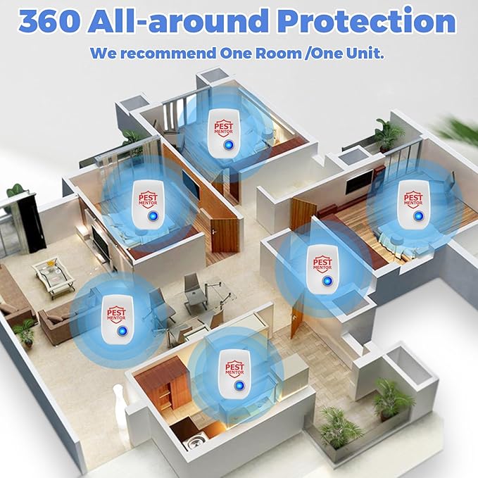 Ultrasonic Pest Repellent 10 Packs, Indoor Pest Control Repeller Plug in,Mouse Rodent Repellent for Ant Rodent Roach Mouse Mosquito Bugs Spider Insect Deterrent,3 Mode Switching