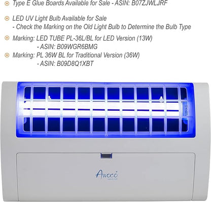 Awoco LED 13W 100V-240V Wall Mount Sticky Fly Trap Lamp XL 78” Extra Long Power Cord for Capturing Flies, Mosquitoes, Moths and Flying Insects (Fly Trap XL)