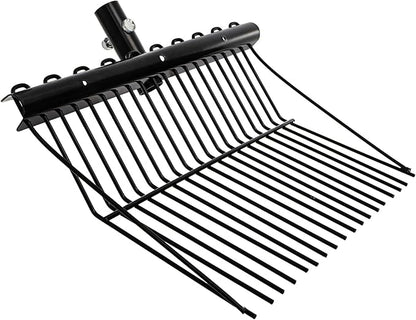 Pitch Manure Fork Head, Metal Pitch Fork for Garden, Durable Digging Fork Rake Head Replacement with Angled Tines, Stable Pitchforks Scoop for Mulch Horse Stall Picking up Hay Animal