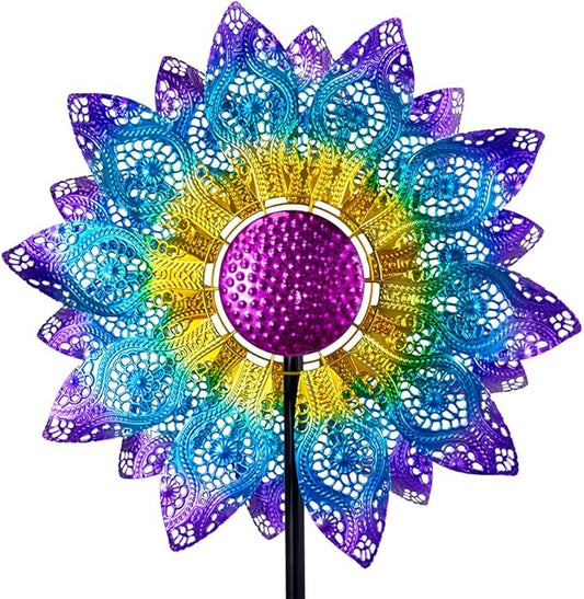 Large Wind Spinners Outdoor,Wind Spinner for Yard Metal Wind Sculptures & Spinners 82.8 Inch Windmill Kinetic Yard Art for Patio,Lawn & Garden Decor