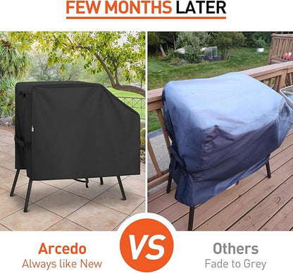 Arcedo Griddle Cover Compatible for Blackstone 22 Inch 17 Inch with Hood and Stand, Heavy Duty Waterproof Outdoor BBQ Grill Cover Windproof Rip-Proof Griddle Accessories