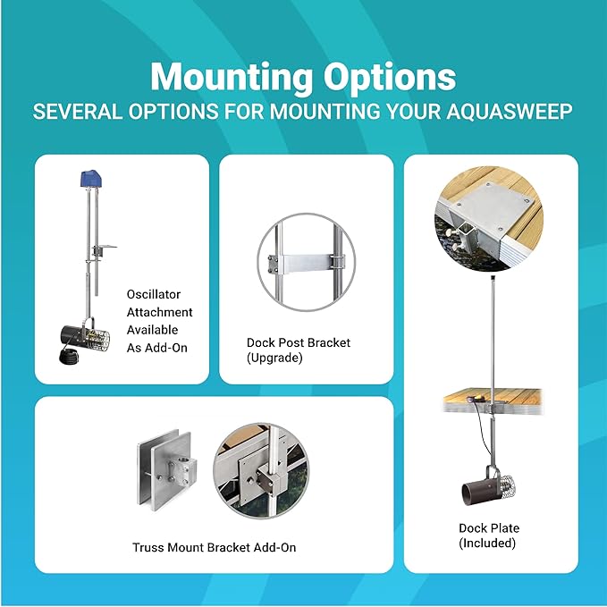 Scott Aerator 3/4 Horse Power 115V Muck Blaster Dock Mount with 50 ft Power Cord| 3/4 Horse Power Aquasweep | Water Circulator | Water Agitator | Water Mover | Muck Blower