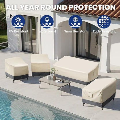 2 Pack Extra Heavy Duty Waterproof Patio Chair Covers for Outdoor / Swivel/ Rocking Chair - Medium Adirondack Chair Covers with Air Vent, 30"W x 34"D x 38.5"H