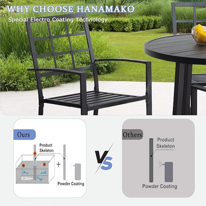 Outdoor Dining Chairs Set of 4, Aluminum Frame Stackable Patio Dining Chairs with Armrest, Wrought Iron Patio Bistro Chairs for Lawn, Backyard, Garden, Porch