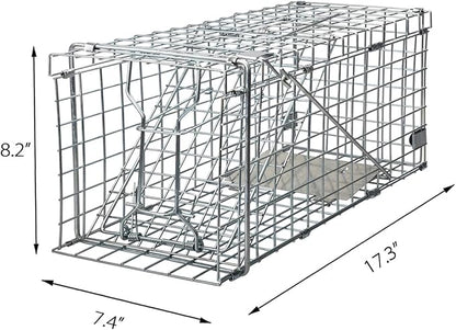 Gingbau Foldable Squirrel Trap Heavy Duty Humane Live Animal Cage Trap - 17.3” x 7.4” x 8.2”