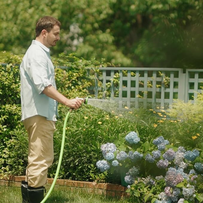 Hybrid Hose 50ft x 5/8", Short Garden Water Hose Heavy Duty, Flexible, Lightweight Hybrid Water Hose with Swivel Handle,3/4'' Brass Fittings, Available For Reel Cart Backyard Burst 500 PSI