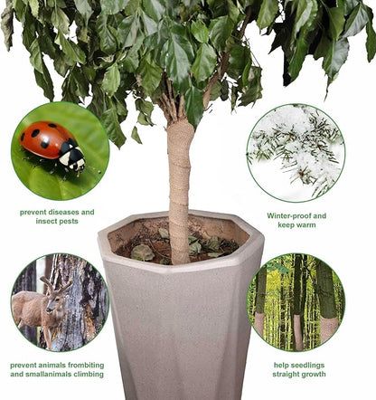 Agfabric Natural Burlap Fabric Roll,50 inch X 15 Feet Tree Wraps for Winter,Burlap Plant Covers for Trees and Shrubs Winter Protection,Garden Fabric