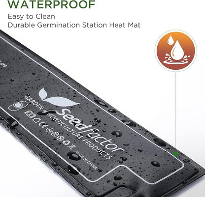 Seedfactor MET Certified Seedling Heat Mat, Adjustable Temperature Waterproof Durable Germination Station Heat Mat, Warm Hydroponic Heating Pad for Indoor Home Gardening Seed Starter