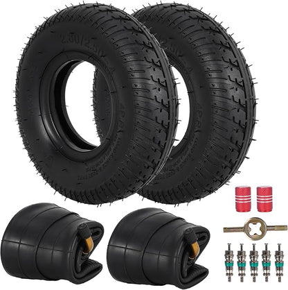 2.80/2.50-4" Tire and Inner Tube Compatible with Utility Cart Dolly Hand Truck Wheelbarrows Trolly Lawn Mowers Garden Carts Trailers Wagons Pressure Washer Air Compressor Cart
