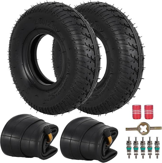 2.80/2.50-4" Tire and Inner Tube Compatible with Utility Cart Dolly Hand Truck Wheelbarrows Trolly Lawn Mowers Garden Carts Trailers Wagons Pressure Washer Air Compressor Cart