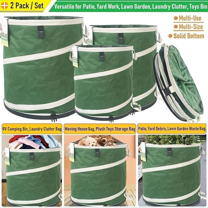16 Gallon and 24 Gallon Collapsible Trash Can Solid Bottom for Pop-Up Trash Can,Recycling Bin,RV Camping Waste Bin,Laundry Hamper,Yard Waste Bag,Garden Debris Bag,Lawn Grass,Yard Weeds Bags,Leaf Bags