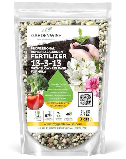 Professional Universal Garden Fertilizer 13-3-13 with Slow-Release Formula (3 QUARTS)