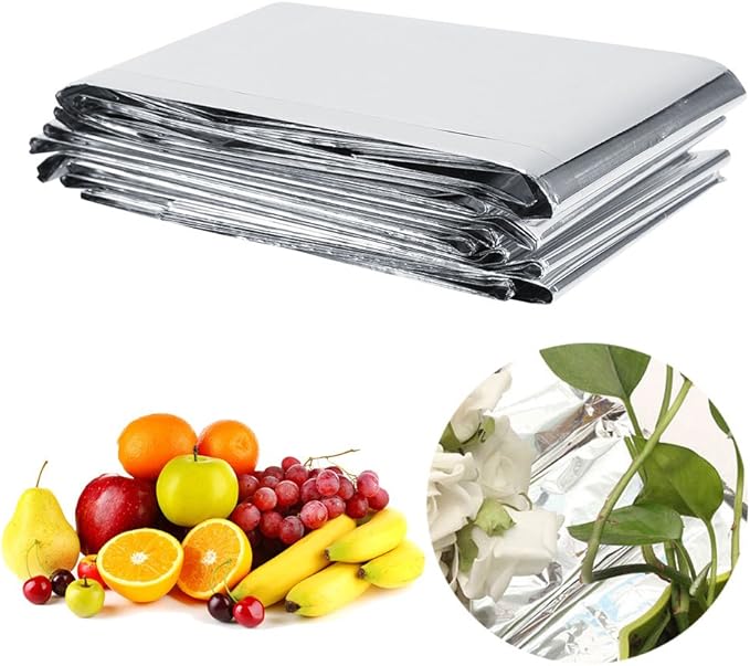 Haofy Silver Reflective Mylar Film Covering Foil Sheets for Garden Greenhouse, Effectively Increase Plants Growth, 82.7 * 61 in/210 * 155 cm