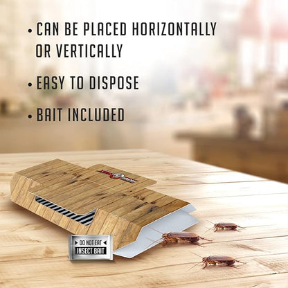 Roach Traps Indoor Sticky (36 Pack) - Glue Traps for Roaches Bug Traps with Roach Bait Traps - Long Lasting Non-Toxic Children and Pet Friendly - Trap a Pest