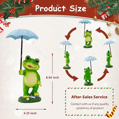 Solar Frog Statue Garden Decor - Funny Solar Outdoor Yard Garden Statue - Unique Design Gifts for Women,Mom