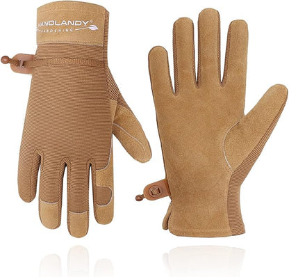 HANDLANDY Women Safety Work Gloves Utility Touch Screen Working Grip Glove for Yardwork Gardening Breathable Mechanic Gloves
