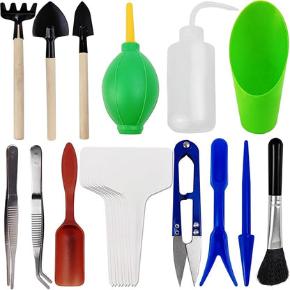 GXXMEI 20PCS/Set Succulent Tools Set, Mini Garden Tool Set, Transplanting Tools Set, Succulent Care Kit for Succulent Miniature Gardening Plant