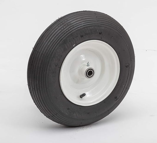 16" Pneumatic Tire | Replacement Wheelbarrow Tire | Tire for Wheelbarrows, Utility Carts | 5/8" Axle Bearings | 4" Offset Hub