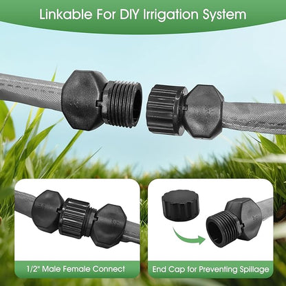 Flat Soaker Hose 50 ft for Garden Beds, Linkable Drip Irrigation Hose, Double-Layer PVC, Leakproof & Kink-Resistant, Even Seepage Saves up to 80% Water