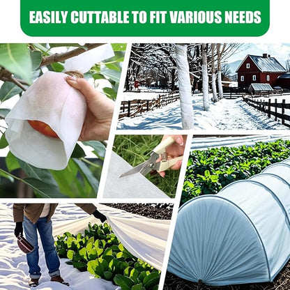 Plant Covers 10Ft x 33Ft, Plant Protectors from Animals, Garden Floating Row Covers for Raised Beds/Vegetables, Insect/Sun/Pest Protection (1.2 oz/yd², White)