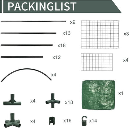 4-Tier Mini Greenhouse, 40 x 18 x 63 inch Steel Frame and PE Cover Plastic Plant Rack Stand Green House with Plant Repotting Mat for Indoor & Outdoor Use (Clear and Green)