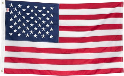 American Flag 2x3’ | Embroidered Stars & Sewn Stripes | Heavy Duty U.S. Flag | Durable 210D Oxford Nylon for High Winds | Quadruple Stitched Fly End Brass Grommets | Patriotic Decor