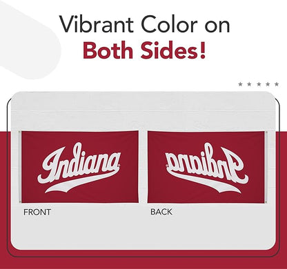 Indiana Hoosiers College Sports Printed Flag - NCAA Licensed - Nylon - School Banner (White, Red) (3' x 5')