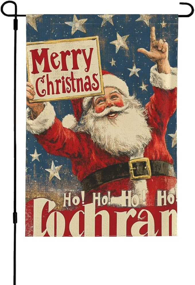 Merry Christmas Garden Flag Vertical Double Sided Outdoor Yard Flags 12.5x18 Inch Burlap Banners Vertical Double Sided for Outdoor Decor Lawn