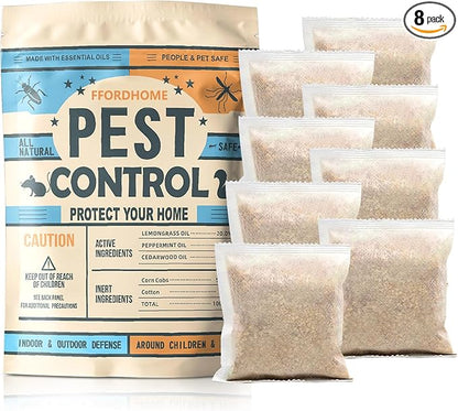 Pest Control Pouches Mosquito Repellent Mice, Rats, Ants, Cockroaches, Moths, and Other pests Peppermint Oil Mouse Repellentrat Repellent for House(8p)