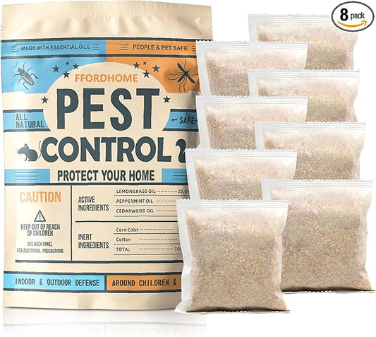 Pest Control Pouches Mosquito Repellent Mice, Rats, Ants, Cockroaches, Moths, and Other pests Peppermint Oil Mouse Repellentrat Repellent for House(8p)