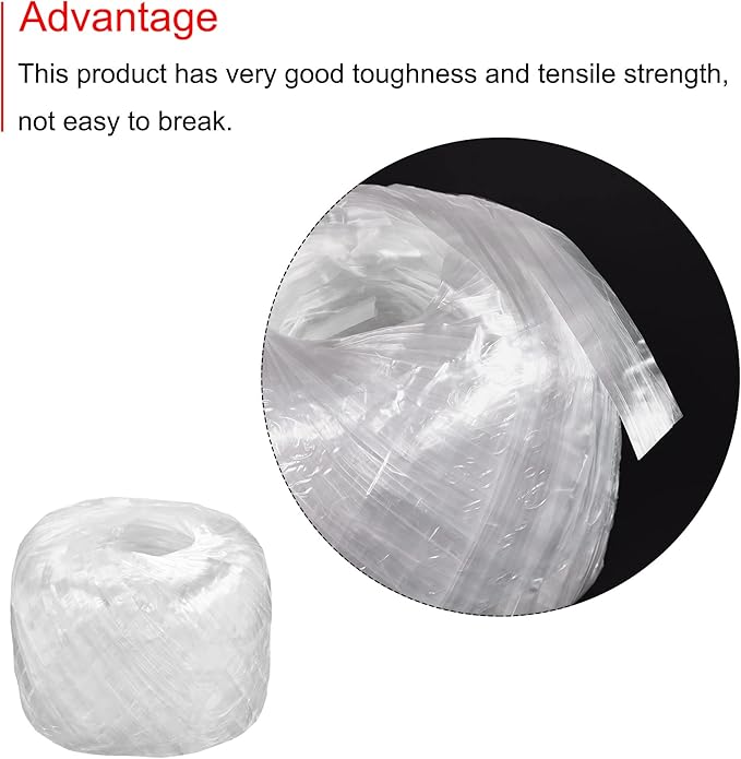 MECCANIXITY Polyester Nylon Plastic Rope Twine Household Bundled for Packing Gardening Craft,150m Length,White
