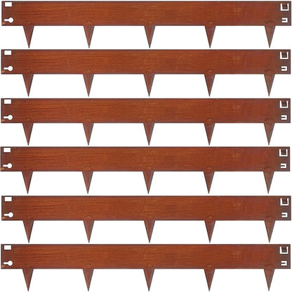 42 Inch Cor-Ten Steel Landscape Edging, 7.9 Inch Hammer in Metal Landscape Edging, Garden Edging for Lawn, Pathway, Yard