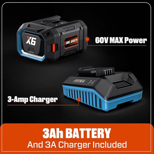 SENIX 16-Inch String Trimmer, 60V Cordless Weed Wacker, Variable Speed, 3.0Ah Battery and Charger Included