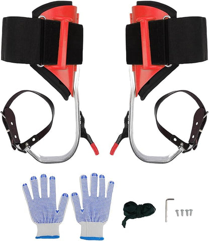 Tree Climbing Spikes Kit Aluminum Alloy Adjustable Tree Climbing Equipment with Anti Slip Pedal for Gardening Fruit Picking