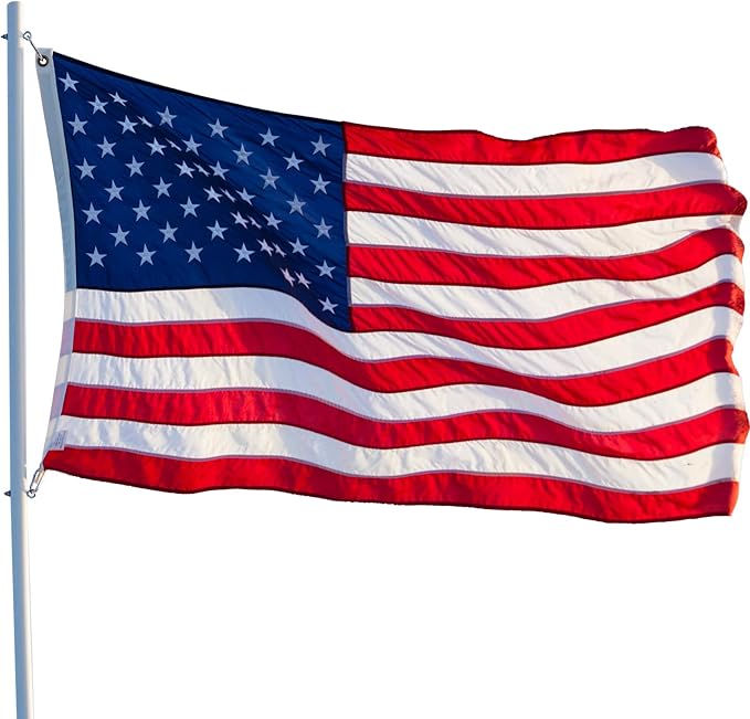 American Flag 4x6 FT Embroidered Stars, Sewn Stripes, Brass Grommets USA US Flag Polyester Long Lasting for Outdoor Use