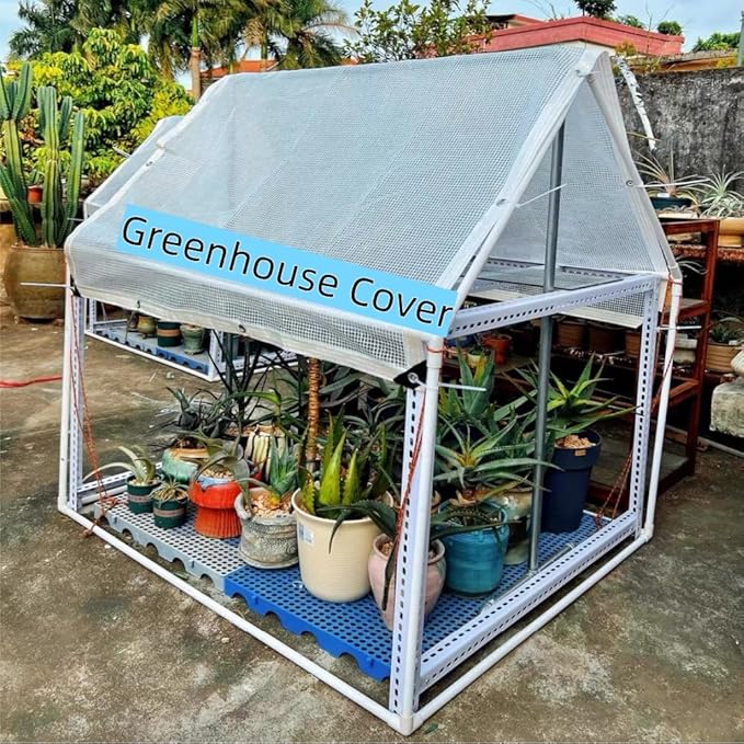 16Ftx20Ft Greenhouse Cover,Clear Plastic Tarps,16Mil Heavy Duty Waterproof tarp with UV Resistance and Grommets,Greenhouse Plastic for Gardening,Farming,Nursery,Garden