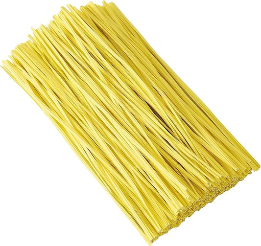 Tangyinrd 300 Pcs 6 inch Yellow Plastic Twist Ties, Cable Ties, for Bags, Gardening Tools