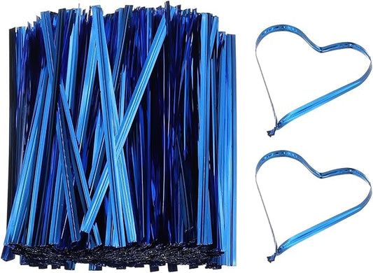 PATIKIL Bag Twist Ties 4 Inch, 800 Pcs Metallic Bread Ties for Treat Plastic Bags Gift Wrapping Candy Coffee Bag Plant Party Cake Favor, Blue