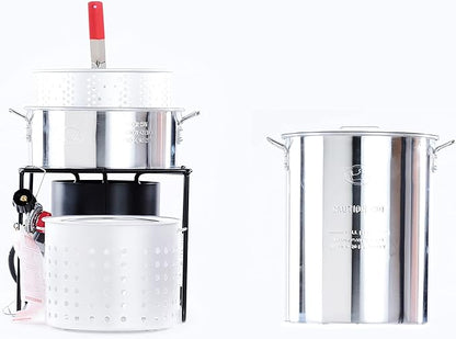 King Kooker Propane Outdoor Fry Boil Package with 2 Pots, silver, one size (12RTFBF3)