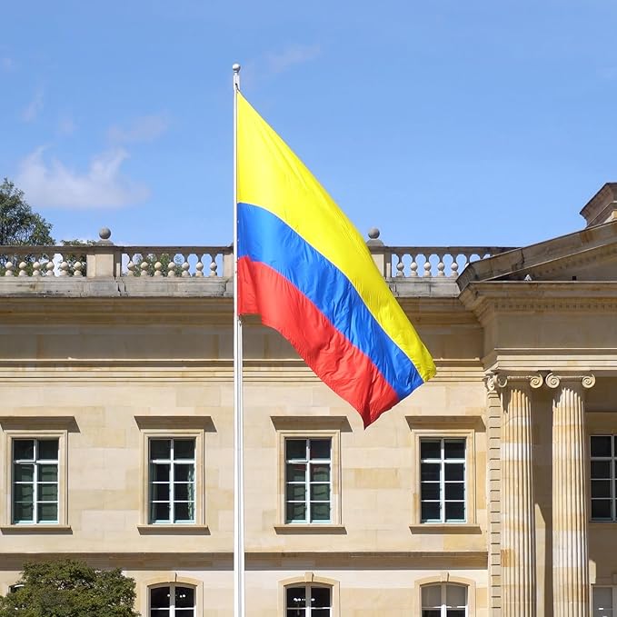 Colombia Colombian Flag 3x5 ft Outdoor, Double Sided 3 Ply Heavy Duty Colombia National Country Flag, 100% Quality Polyester Colombian Banner with Brass Grommets 4 Rows Stitches