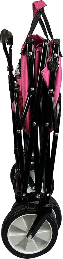 Meda 40876 | Collapsible Folding Outdoor Utility Wagon Cart (Pink)