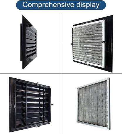 18" X 18" Aluminum Alloy Gable Vent, Rust Gable Vents for Shed, Removable Filter Screen，Reducing Indoor Temperature - Ideal for Wall, Attic, Shed, Door, and Shipping Container，Vent Opening: 16" x 16"