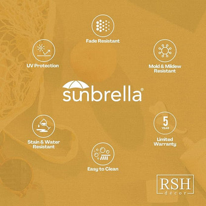RSH DECOR: Sunbrella Pillow Covers Set of 2 | Covers Only - 26" x 16" | Outdoor Lumbar Pillow Covers Crafted with Sunbrella Performance Fabric | Canvas Black