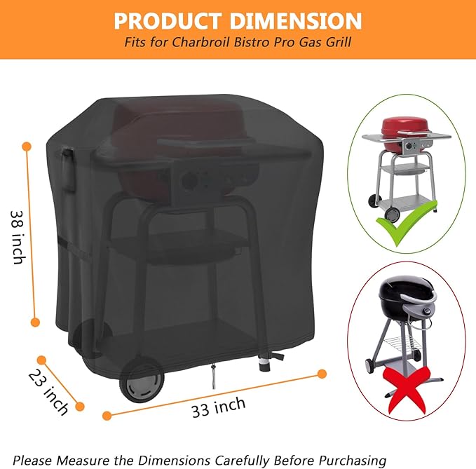 Grill Cover for Char Broil Bistro Pro Electric Grill Griddle, Waterproof Outdoor BBQ Griddle Cover for Charbroil Model 25302146