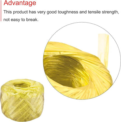 MECCANIXITY Polyester Nylon Plastic Rope Twine Household Bundled for Packing Gardening Craft,150m Length,Yellow