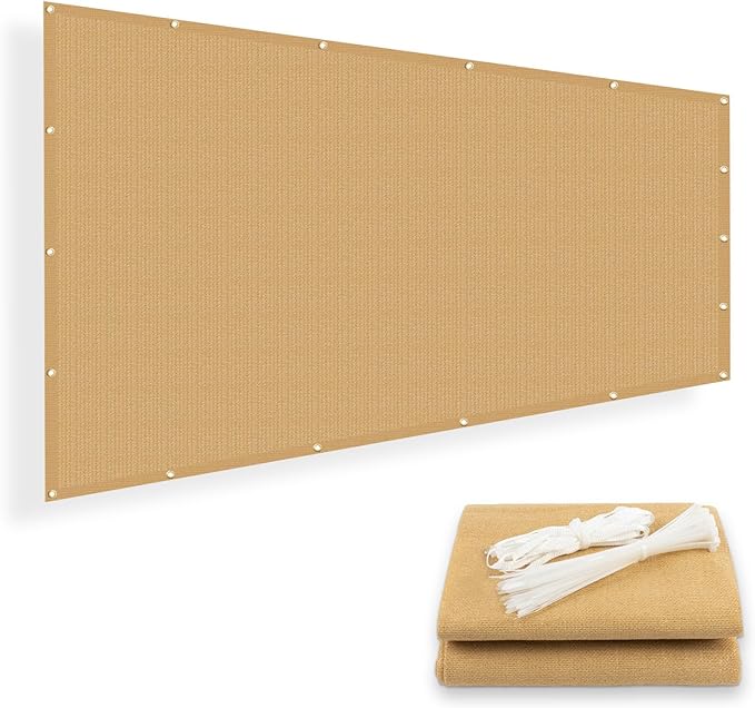 SUNNY GUARD Shade Cloth 8x16 FT Sun Shade Screen Fabric Shade Cover Tarp with Grommets for Pergola Backyard Garden, Sand, ZFHDZSC-SG816SA